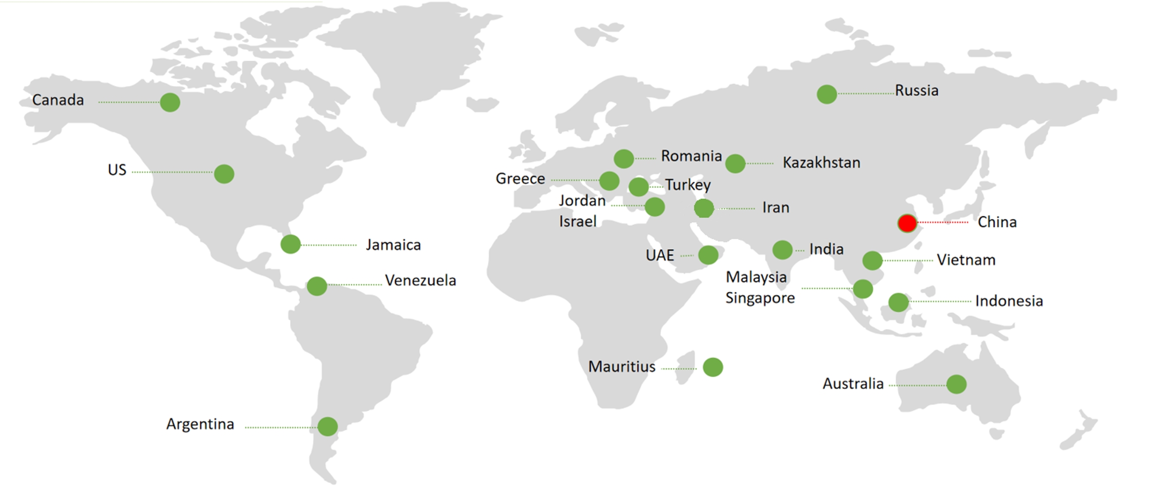 Global sales map